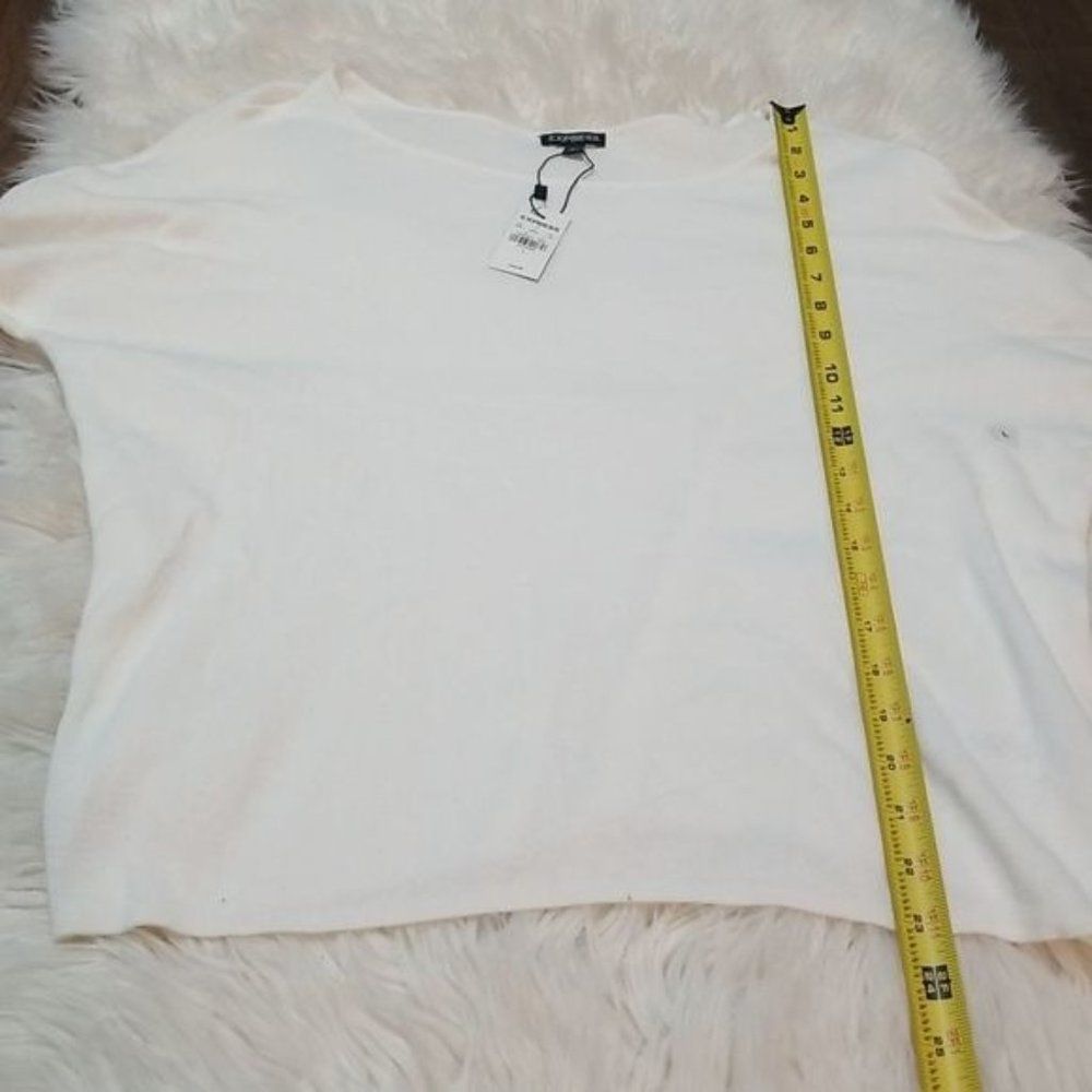 Express Women's Cream Scoop Neck Sweater - Picture 4 of 11